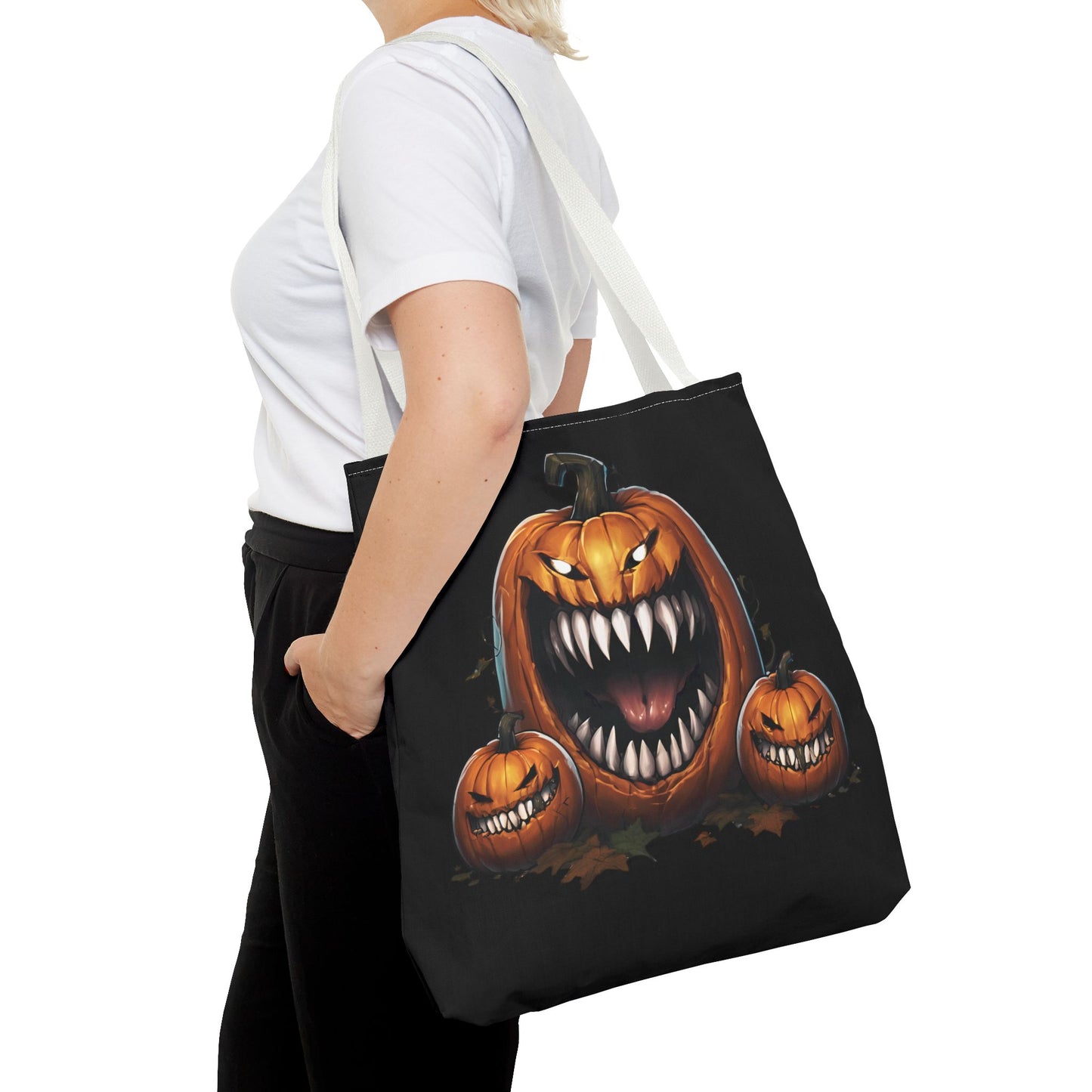 Black Mimic Pumpkin Tote Bag (AOP)