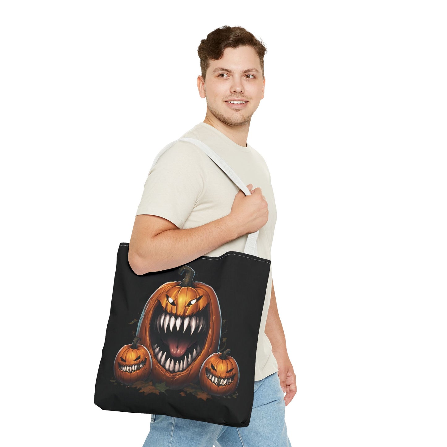 Black Mimic Pumpkin Tote Bag (AOP)