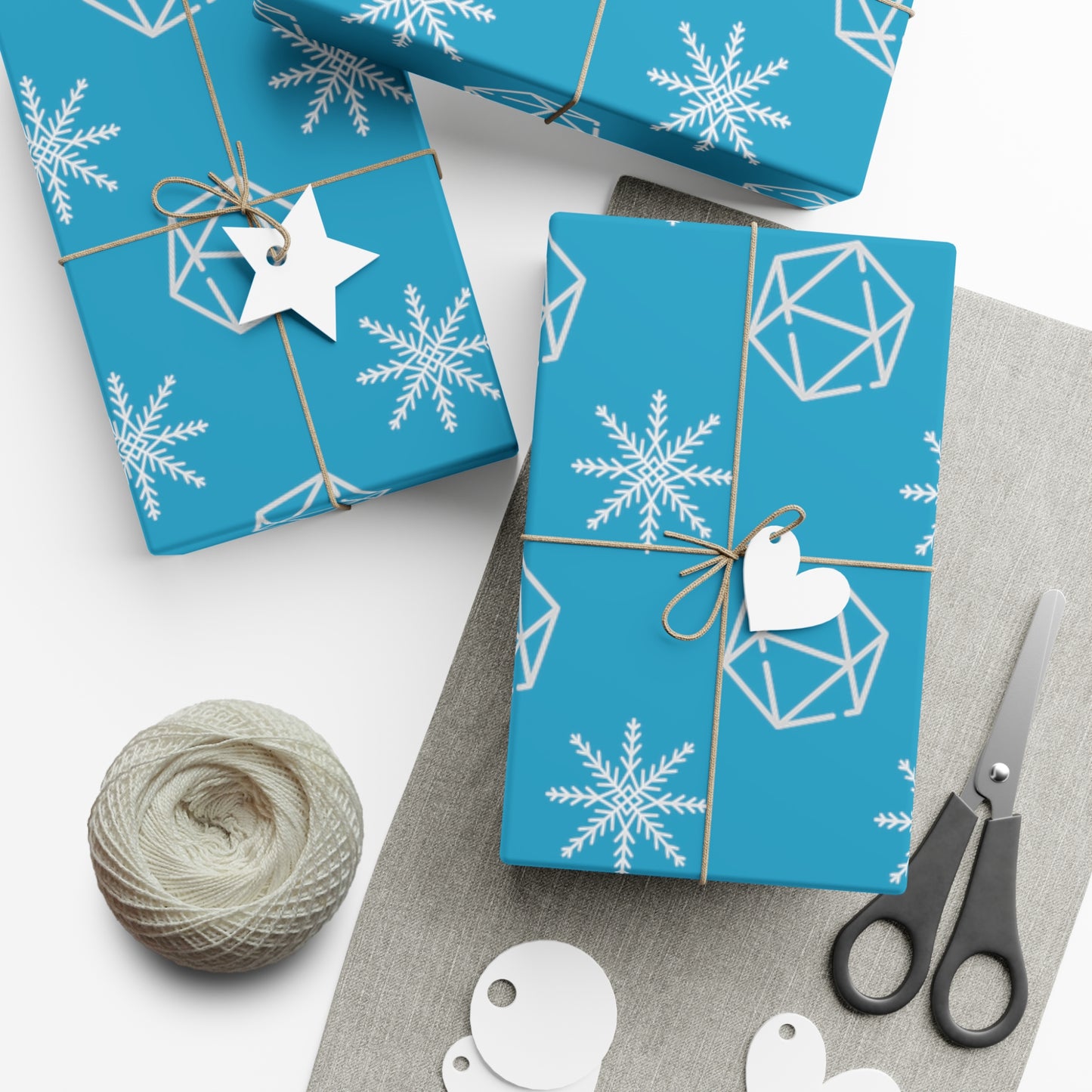 Dice and snowflake in blue Gift Wrap Papers