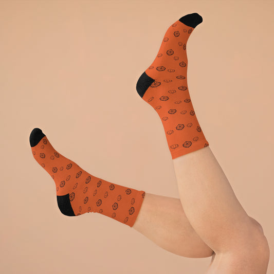 orange pumpkin Recycled Poly Socks