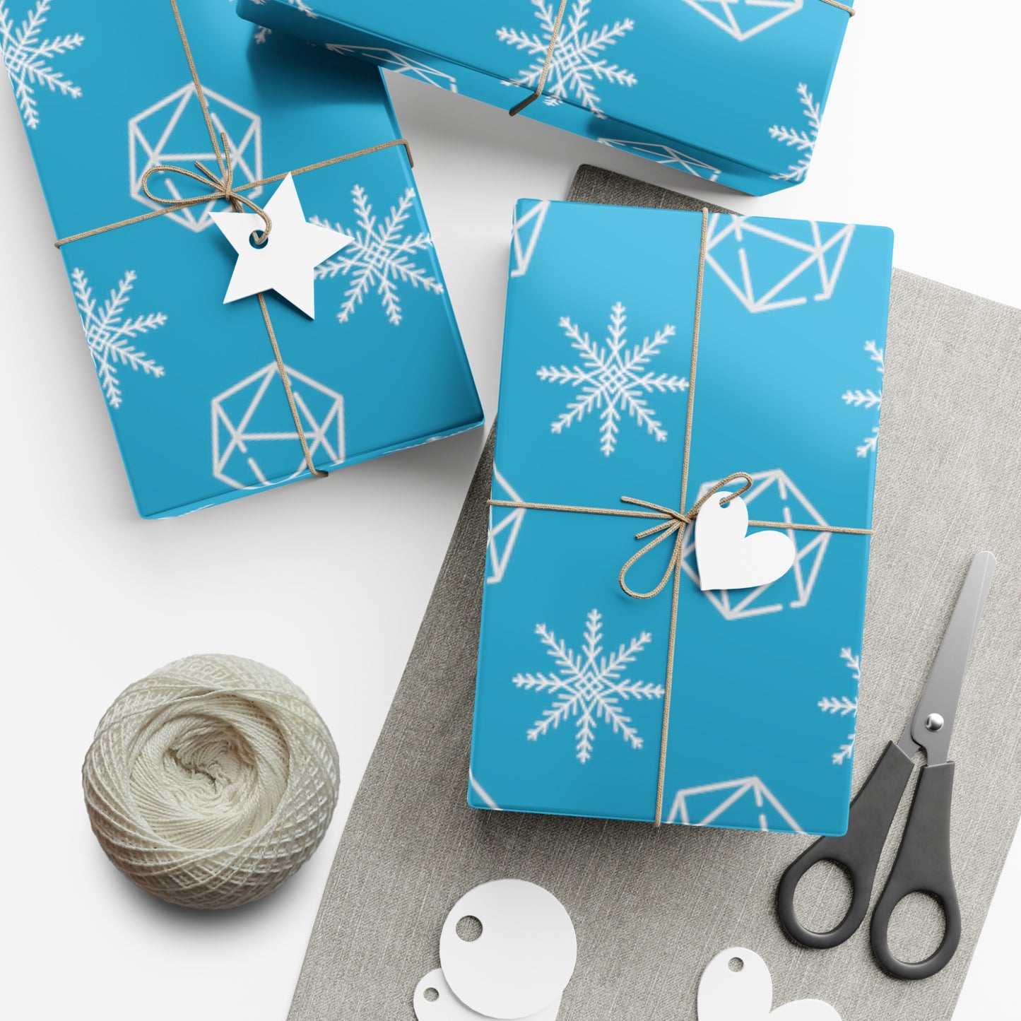 Dice and snowflake in blue Gift Wrap Papers