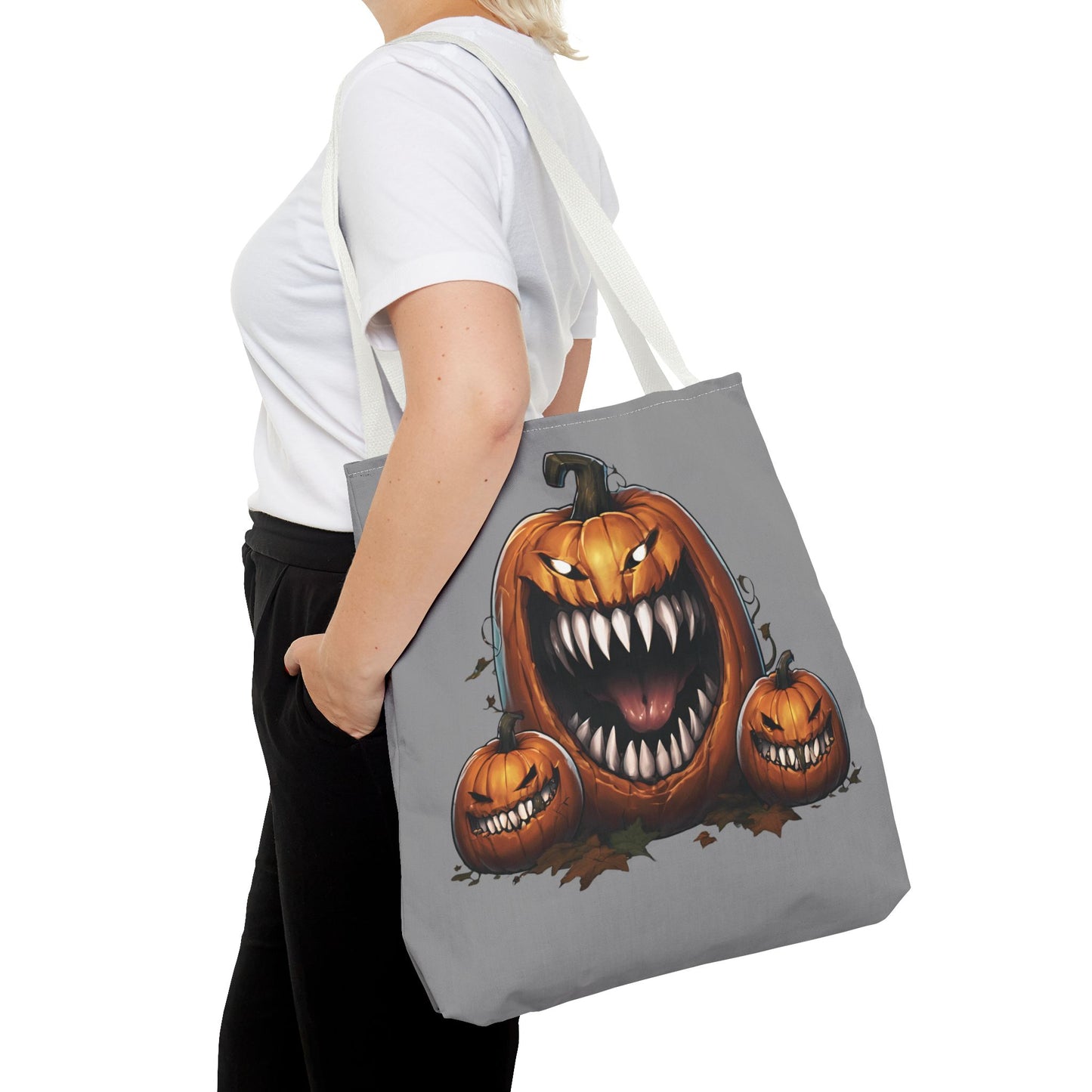 Grey Mimic Pumpkin Tote Bag (AOP)