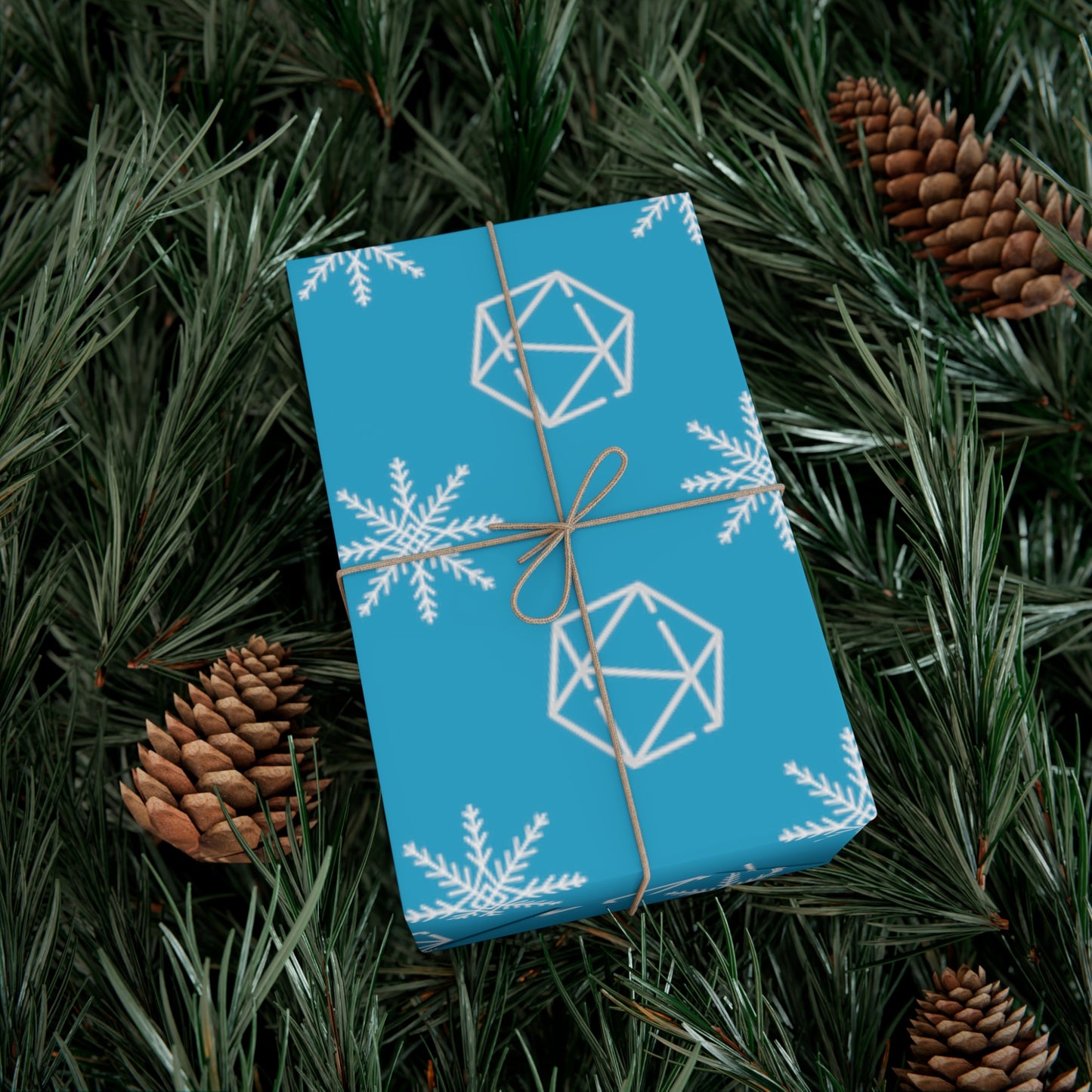 Dice and snowflake in blue Gift Wrap Papers