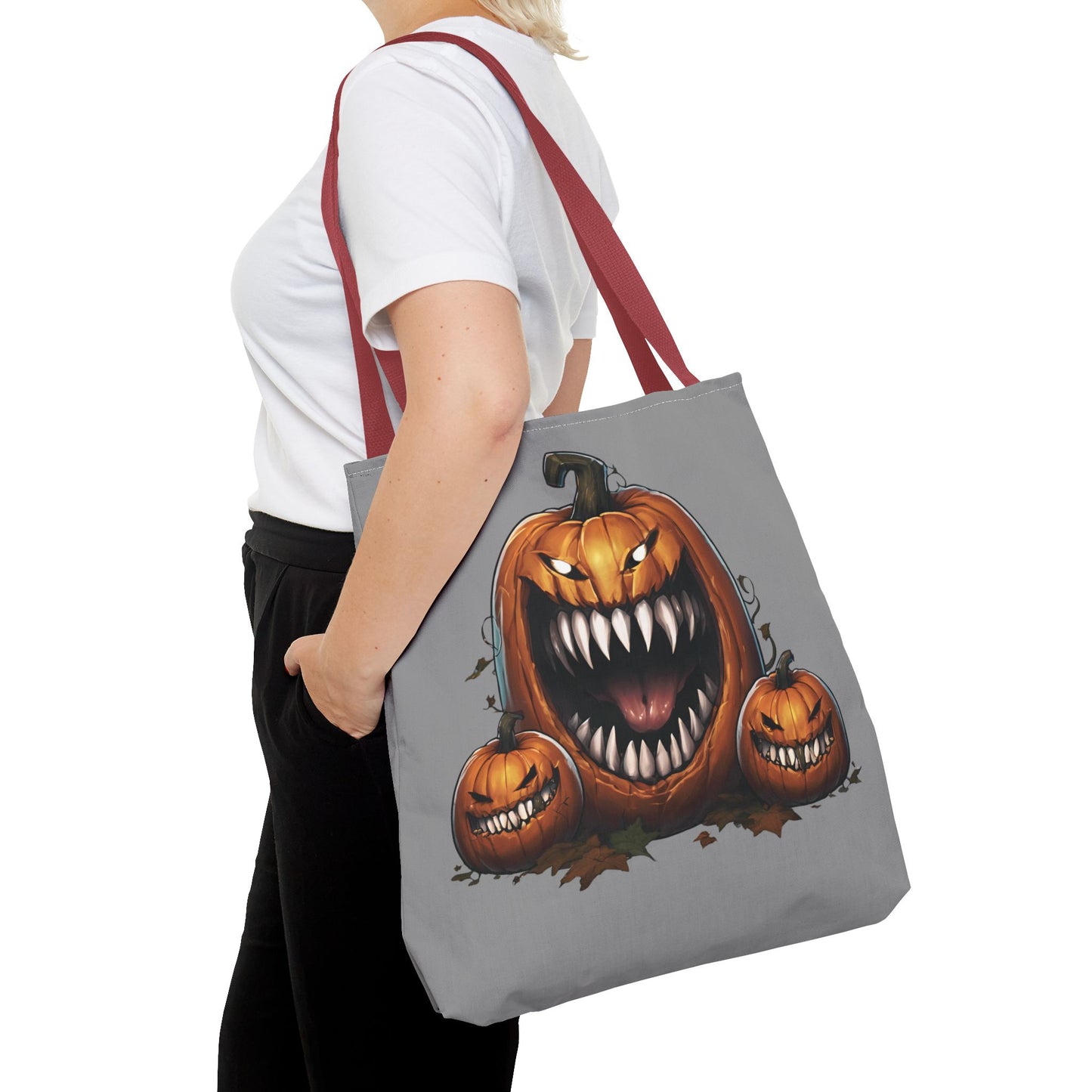 Grey Mimic Pumpkin Tote Bag (AOP)