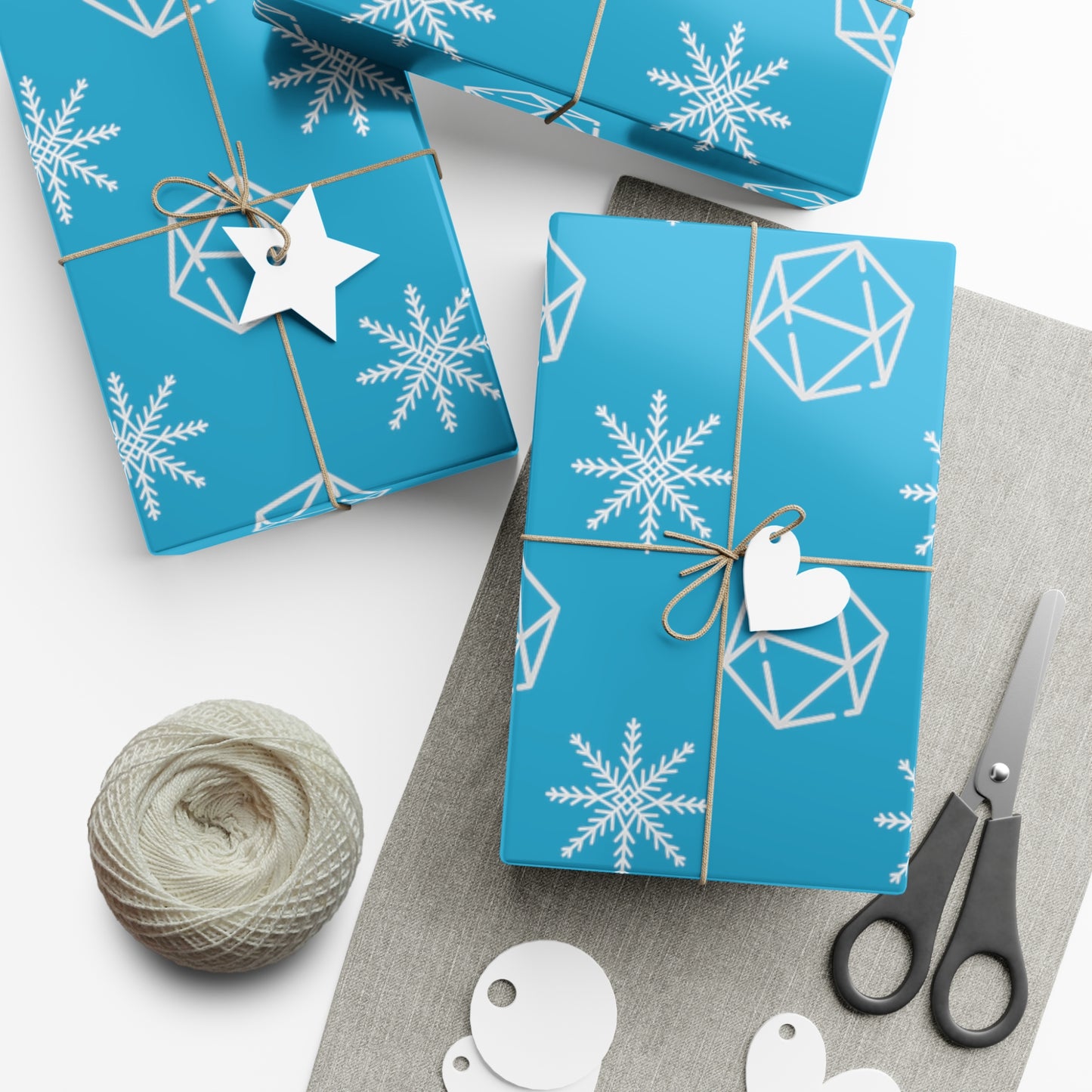 Dice and snowflake in blue Gift Wrap Papers