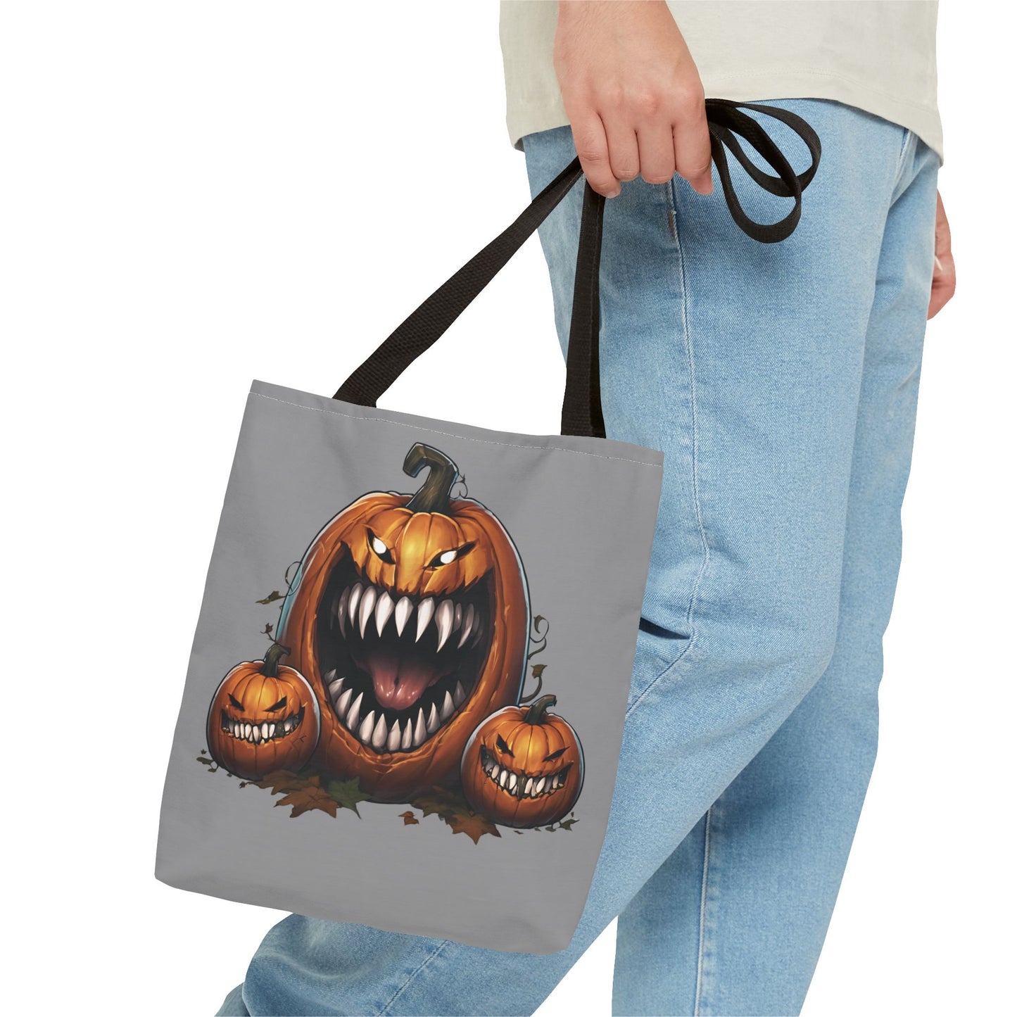 Grey Mimic Pumpkin Tote Bag (AOP)