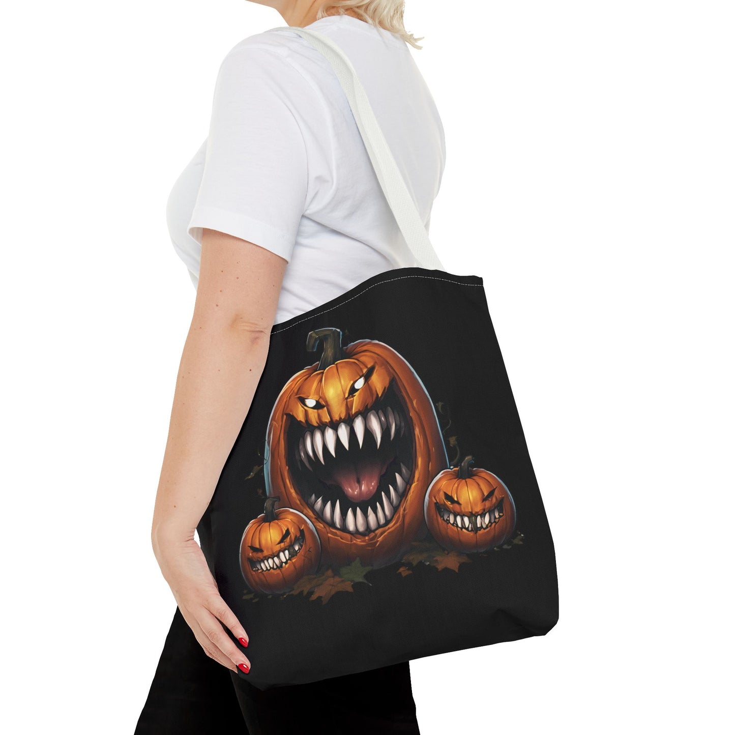 Black Mimic Pumpkin Tote Bag (AOP)