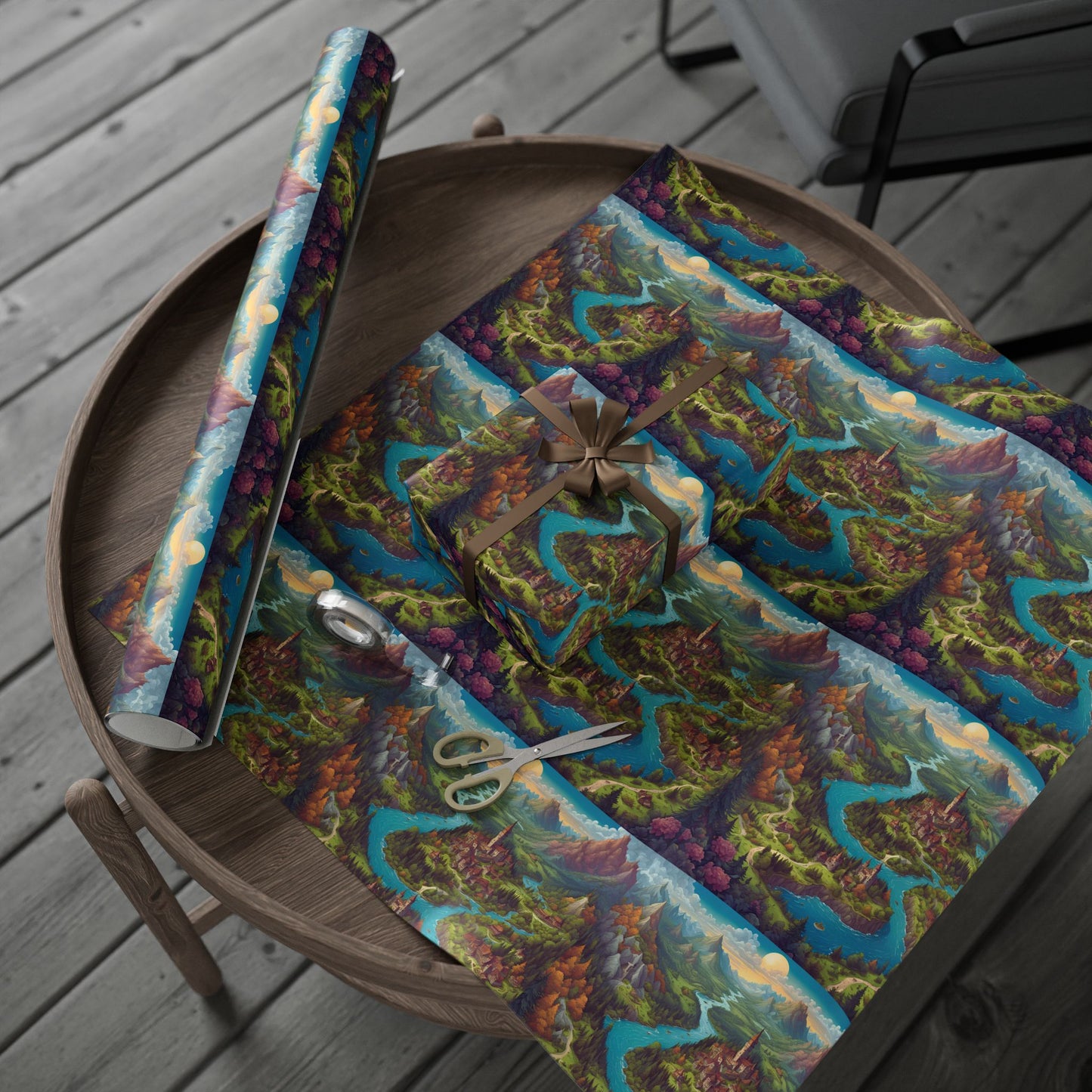 Colored Map Wrapping Papers