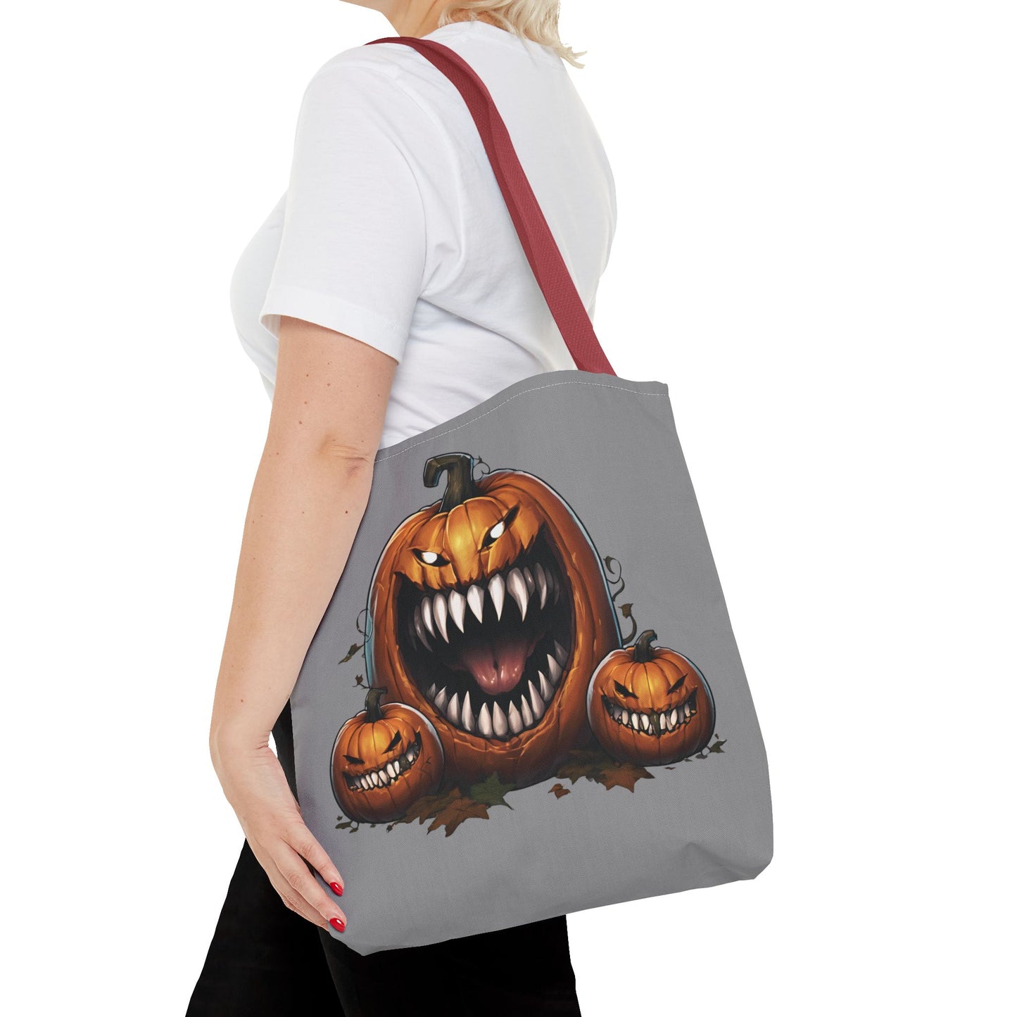 Grey Mimic Pumpkin Tote Bag (AOP)